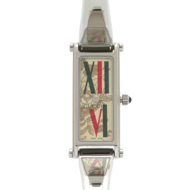 Gucci Floral Pattern SS Gold Silver Quartz Watch in Gold from The Reluxe, photo 1 of 1