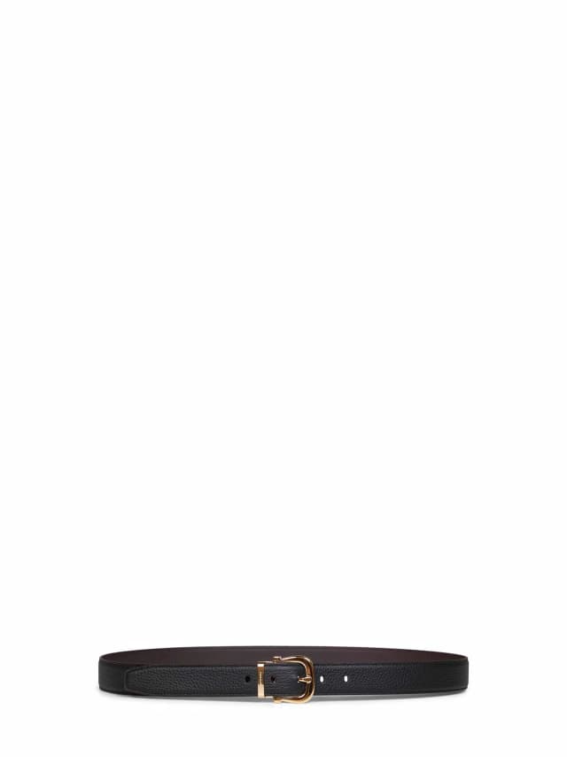 Ferragamo Gancini Belt — Black Calf Leather in Black Calfskin from HEWI, photo 1 of 1