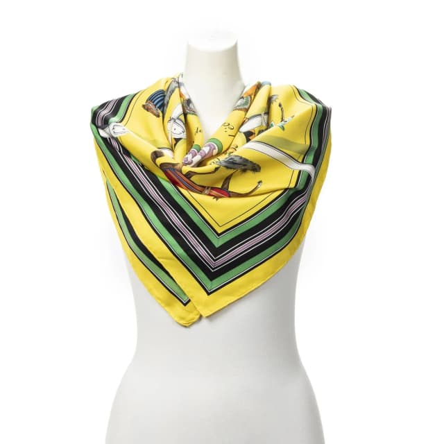 Hermès Scarf Yellow in Yellow Silk from The Reluxe, photo 1 of 1