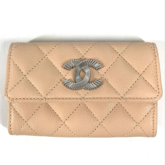 Chanel Card Case CC Logo Caviar Leather Beige in Beige Caviar leather from The Reluxe, photo 1 of 1