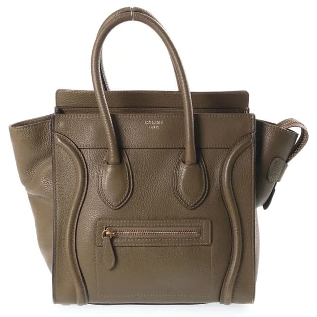 Celine Luggage Micro Handbag Olive Khaki Green Leather Gold in Green Leather from The Reluxe, photo 1 of 1