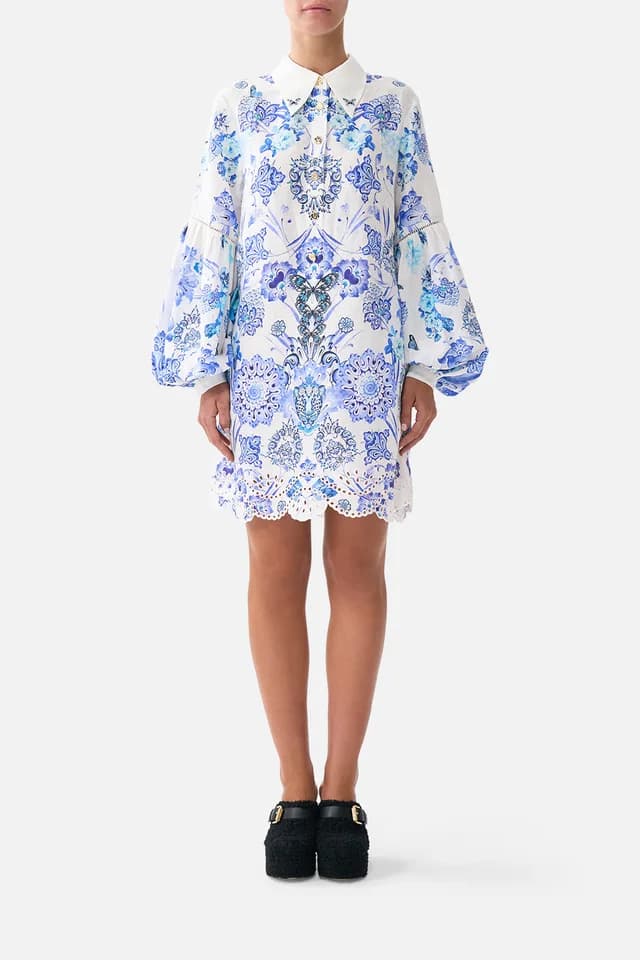 Camilla eBoutique SHIRT DRESS WITH BLOUSON SLEEVE ALL ABOUT THAT LACE, image 1 of 1 from CAMILLA