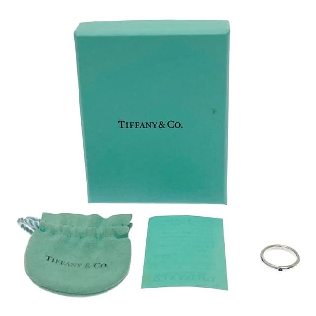 Tiffany & Co. Silver Blue Sapphire Stacking Band Ring in Blue from The Reluxe, photo 1 of 1