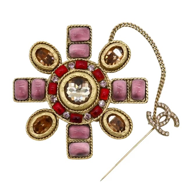 Chanel Gripoix Cross Brooch in Resin from Clotheshorse Anonymous, photo 1 of 1