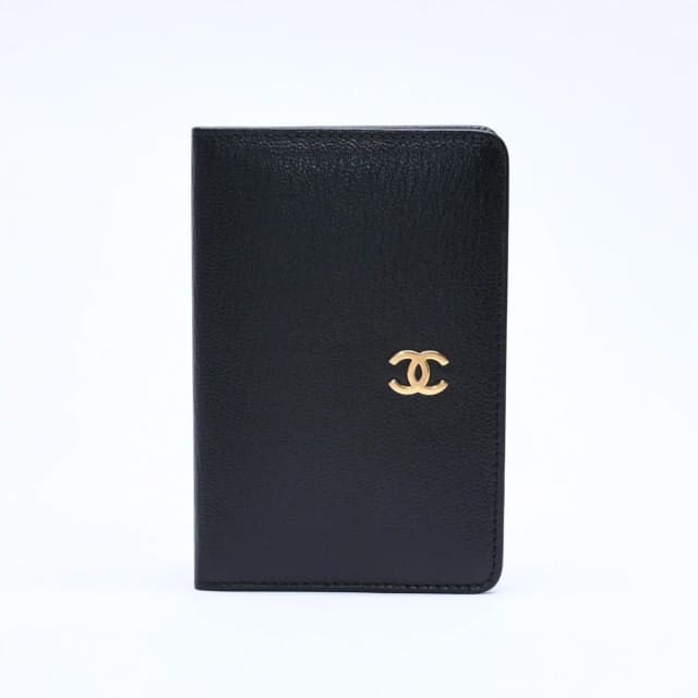 Chanel CC Logo Notebook Cover Book Black Gold Agenda in Black from The Reluxe, photo 1 of 1