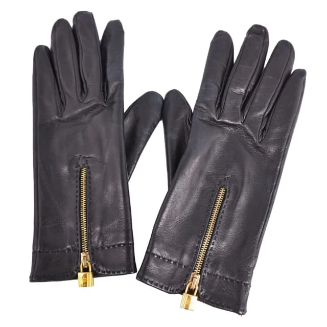 Hermès Gloves Kelly 6.5 Lambskin Black in Black Lambskin from The Reluxe, photo 1 of 1
