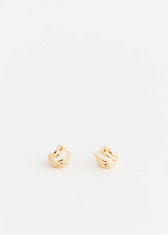 Incu Collection Layered Hoops Gold Plated Earrings in Gold Plated, image 1 of 1 from Incu