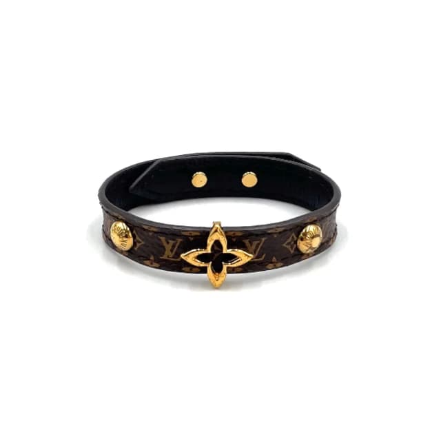 Louis Vuitton Bracelet Blue Leather Metal Gold Brown in Brown Leather from The Reluxe, photo 1 of 1