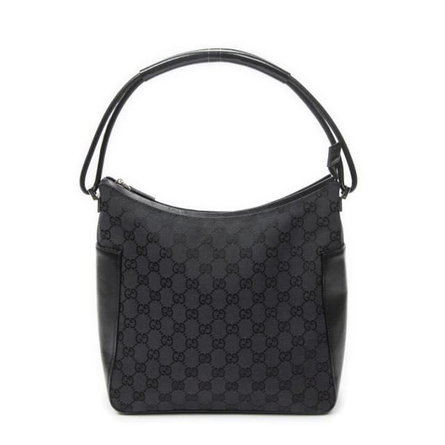 Gucci Zip Shoulder Hobo Black GG Canvas in Black Canvas from The Reluxe, photo 1 of 1