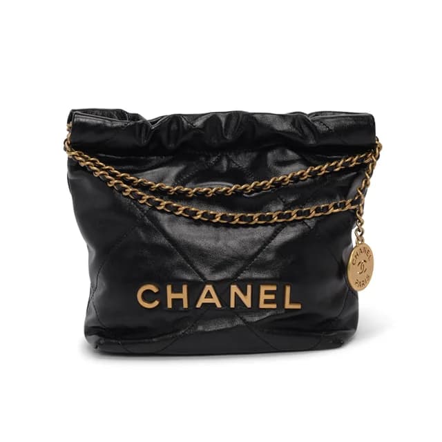 Chanel Shiny Calfskin 22 Mini Bag in Black Calfskin from Blue Spinach, photo 1 of 1