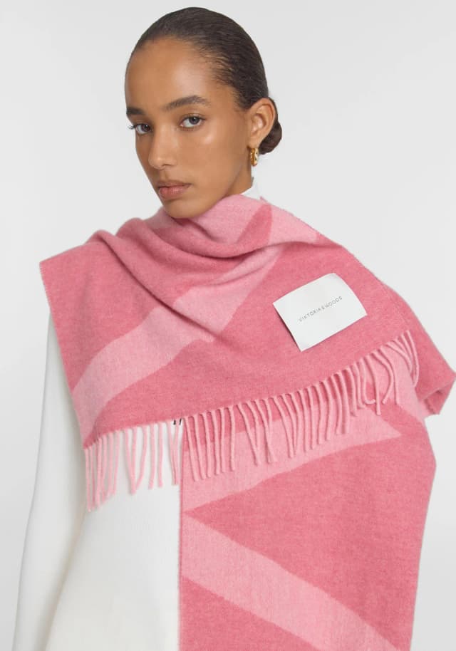 VIKTORIA & WOODS Snowdrift Merino Scarf in BLUSH, image 1 of 1 from Viktoria & Woods