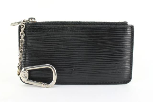 Louis Vuitton Black x Silver Epi Leather Key Pouch Pochette Cles in Black Leather from Bagriculture, photo 1 of 1