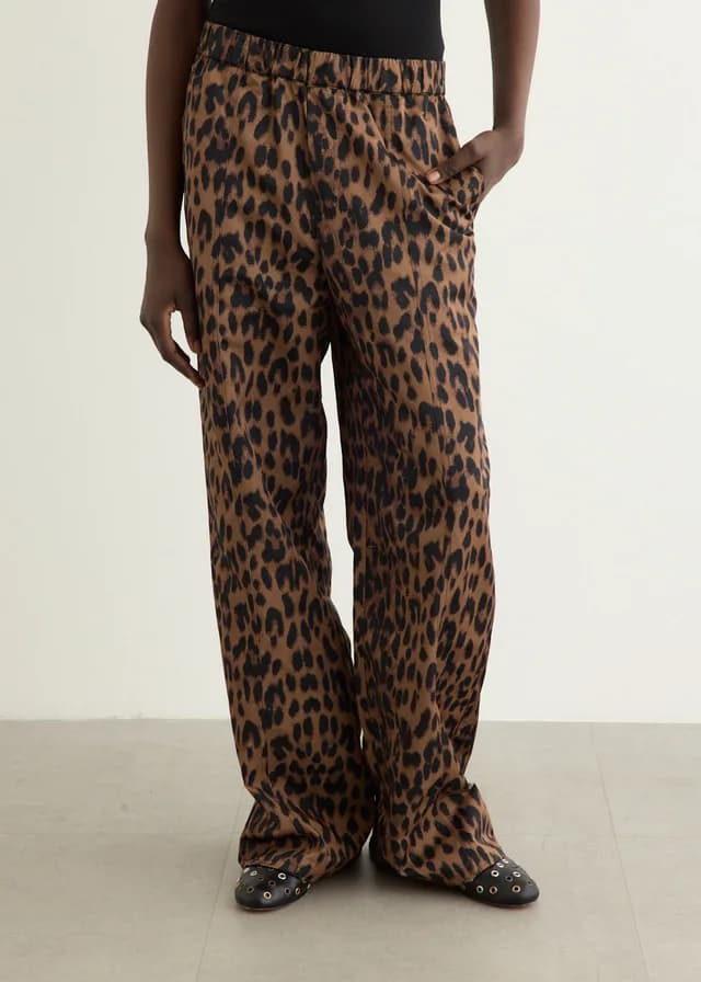 Baum und Pferdgarten Nivia Pants in Dark Brown Leopard, image 1 of 1 from Incu