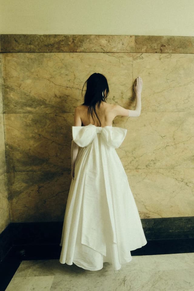 AJE Thea Gown in IVORY, image 1 of 1 from Aje
