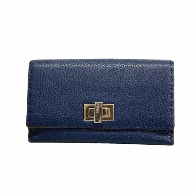 Fendi Wallet Selleria Peekaboo Leather Navy Silver in Navy Leather from The Reluxe, photo 1 of 1