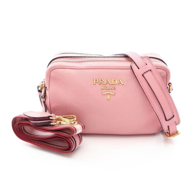 Prada Shoulder Bag Pink Leather Metal Logo in Pink Leather from The Reluxe, photo 1 of 1