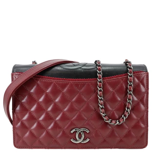 Chanel Ballerine Flap Quilted Calfskin Leather Crossbody Bag Burgundy in Burgundy Calfskin from Dallas Designer Handbags, photo 1 of 1