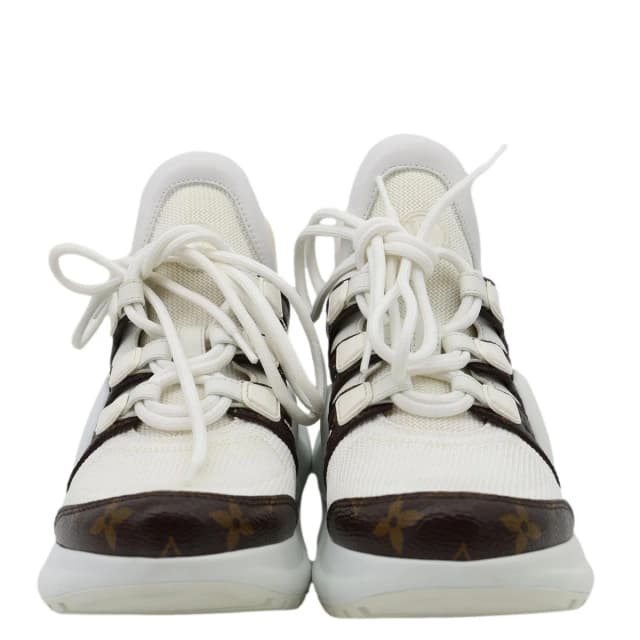 Louis Vuitton Archlight Mesh and Monogram Sneakers White Size 36.5 in White Coated canvas from Dallas Designer Handbags, photo 1 of 1
