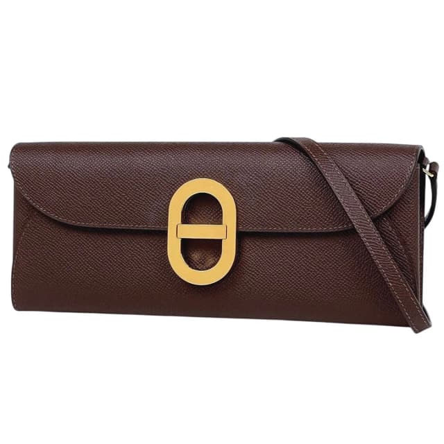 Hermès Chaine D'Ancre To Go 2-Way Clutch Veau Epsom Brown in Brown Epsom leather from The Reluxe, photo 1 of 1