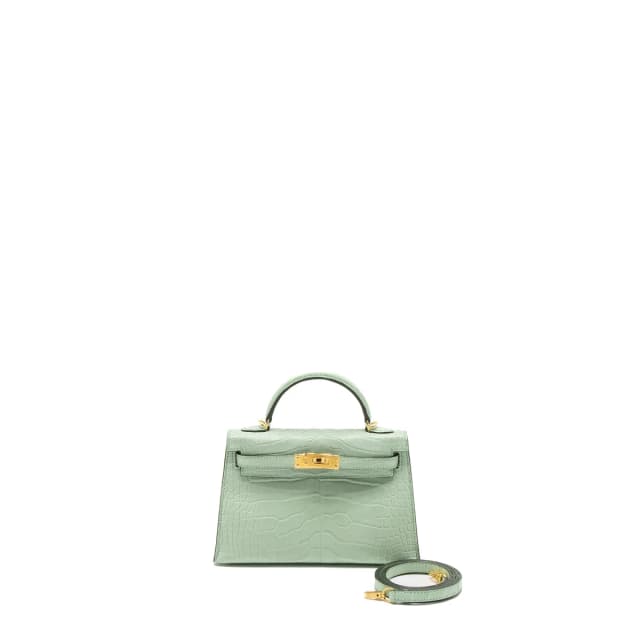 Hermès Mini Kelly Alligator Mississippiensis Matte 6U Vert D’eau GHW Stamp U in Green Crocodile from EMIER, photo 1 of 1