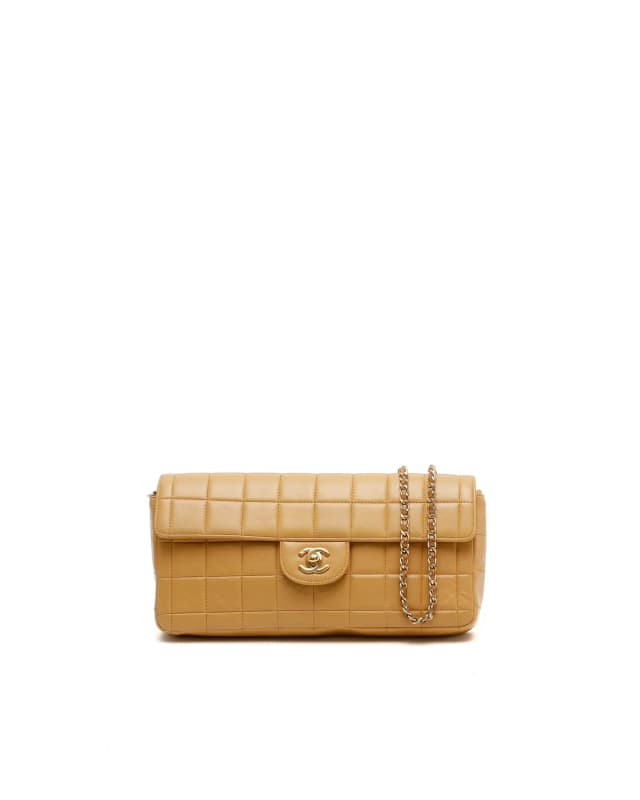 Chanel East West Chocolate Bar Flap Bag in Brown Leather from A Retro Tale, photo 1 of 1