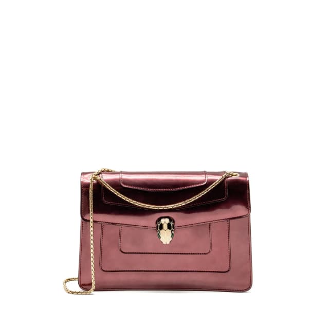 Bvlgari Serpenti Forever Bag patent calfskin dark pink LGHW in Pink Calfskin from EMIER, photo 1 of 1