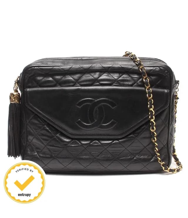 Chanel Chain Shoulder Bag Crossbody Lambskin Gold Quilted in Gold Lambskin from The Reluxe, photo 1 of 1