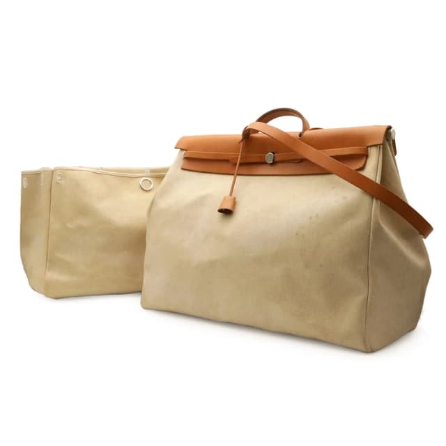 Hermès Herbag TGM 2-Way Shoulder Bag Toile Officier Leather Natural Brown in Brown Leather from The Reluxe, photo 1 of 1