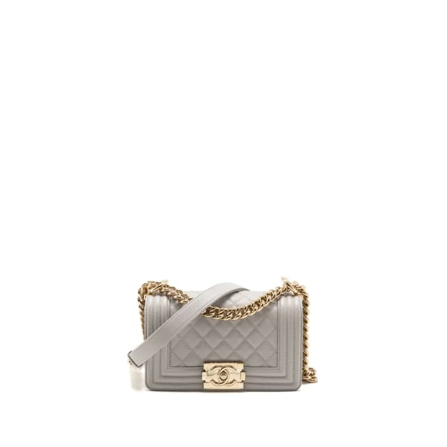 Chanel Small Boy Bag Caviar Grey LGHW (Microchip) in Grey Caviar leather from EMIER, photo 1 of 1