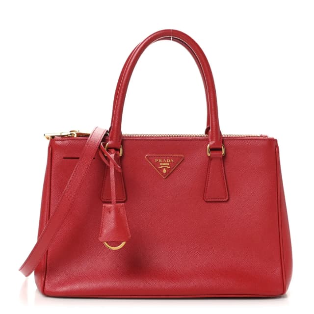 Prada Galleria Double Zip Tote Saffiano Leather Bag - Fuoco in Saffiano leather from H&T, photo 1 of 1