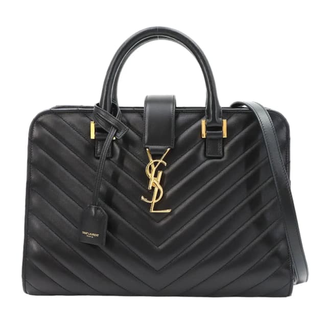 Saint Laurent Cabas 2-Way Bag Leather Black in Black Leather from The Reluxe, photo 1 of 1