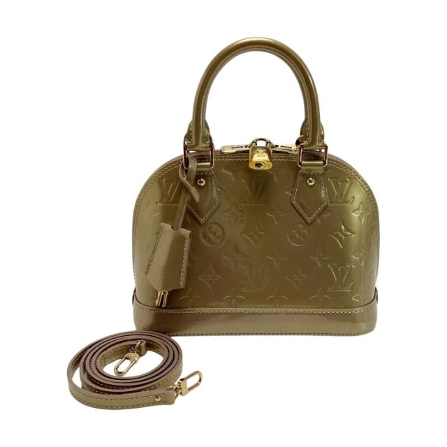 Louis Vuitton Vernis Alma BB Handbag Beige Poodle Shoulder Bag 2-Way in Beige from The Reluxe, photo 1 of 1