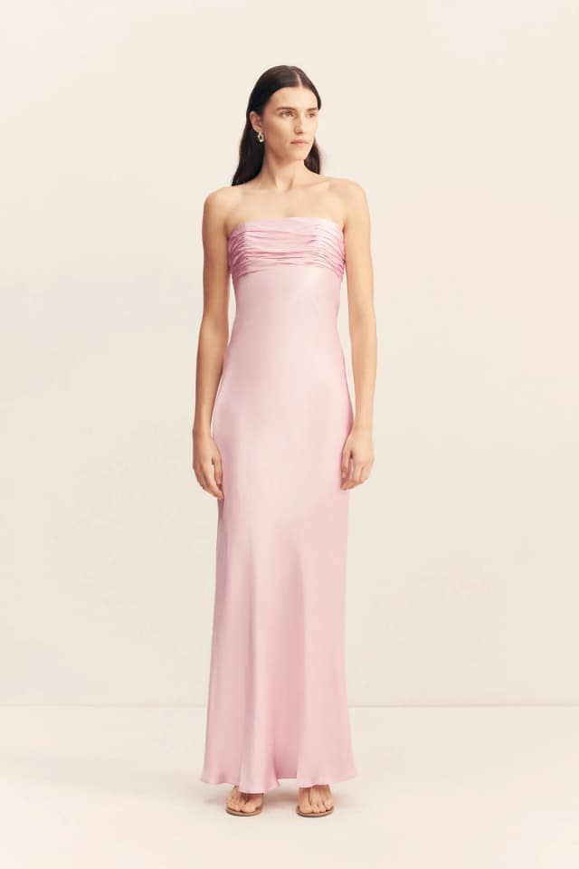 Shona Joy LA LUNE STRAPLESS RUCHED BODICE MAXI DRESS - BLOSSOM, image 1 of 1 from Shona Joy