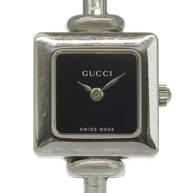 Gucci Stainless Steel Quartz Analog Display Black Dial Watch in Black from The Reluxe, photo 1 of 1