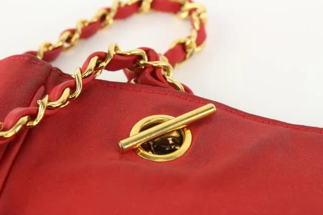 Chanel Red Quilted Canvas x Lambskin Gold Chain Tote Bag in Red Lambskin from Bagriculture, photo 1 of 1
