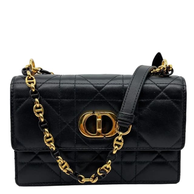 Dior Miss Caro Mini Cannage Lambskin Leather Crossbody Bag Black in Black Lambskin from Dallas Designer Handbags, photo 1 of 1