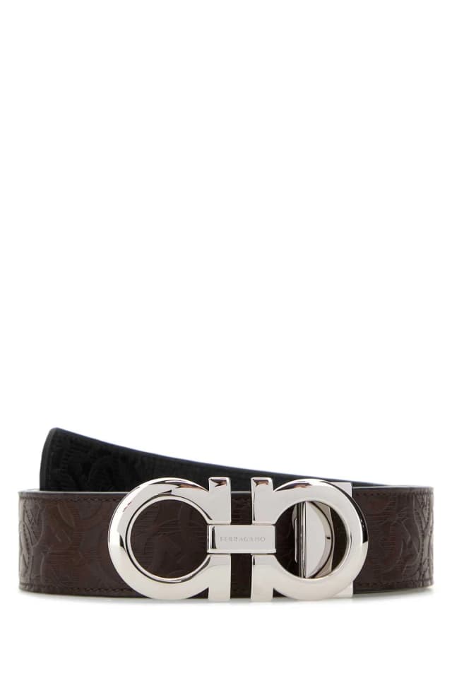 Ferragamo Double Gancini Belt — Brown in Brown Leather from HEWI, photo 1 of 1