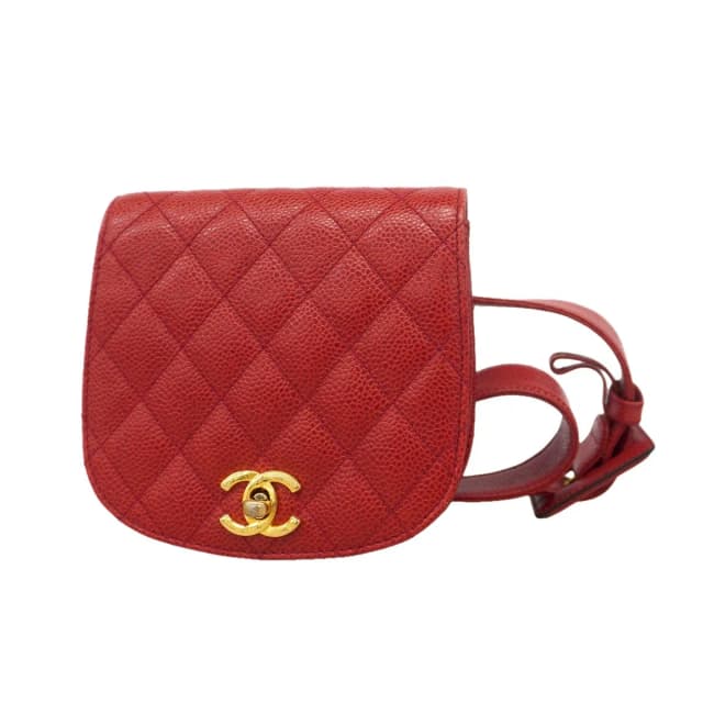 Chanel Waist Bag Quilted Caviar Leather Red Gold in Red Caviar leather from The Reluxe, photo 1 of 1