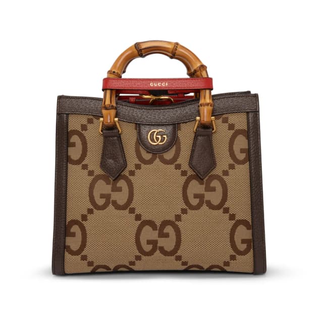 Gucci Textured Dollar Calfskin Jumbo GG Small Diana Bag in Brown Calfskin from Blue Spinach, photo 1 of 1