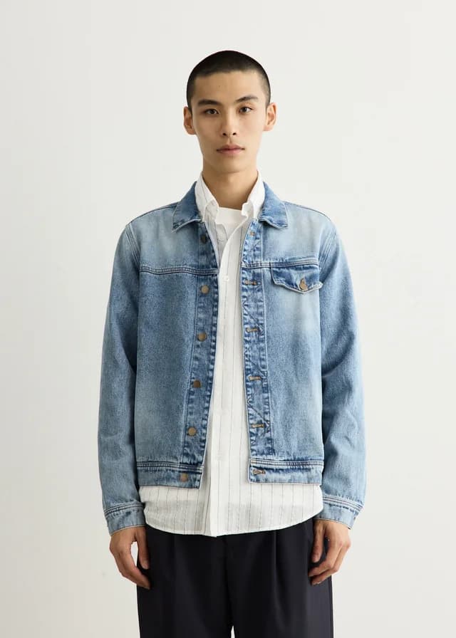 Carter Young Arch Denim Jacket in Bruce wash, image 1 of 1 from Incu