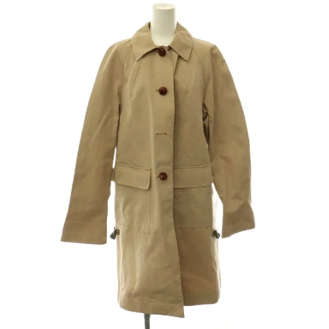 Miu Miu Soutien Collar Coat Long Water Resistance Beige in Beige from The Reluxe, photo 1 of 1