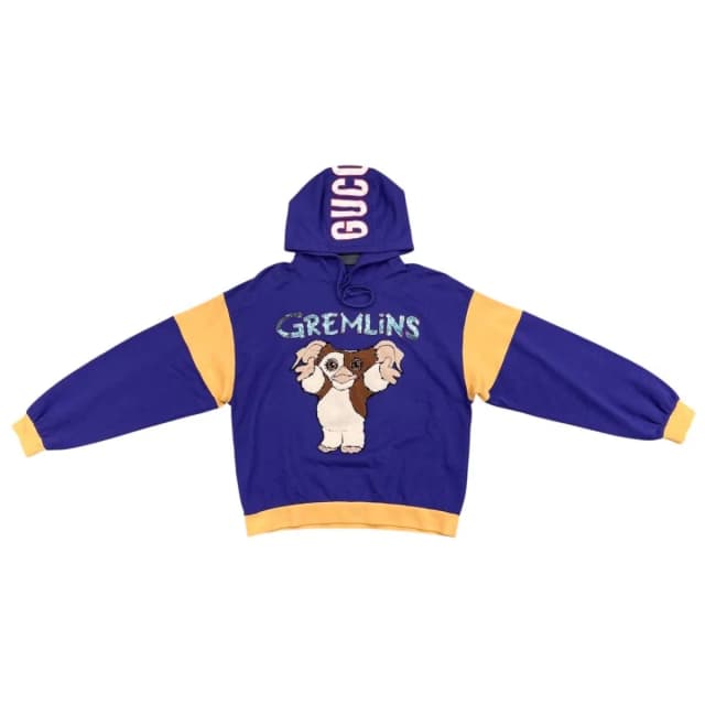 Gucci Hoodie Gremlin Gizmo Sweatshirt Cotton Sequin Logo Purple Yellow M in Purple from The Reluxe, photo 1 of 1