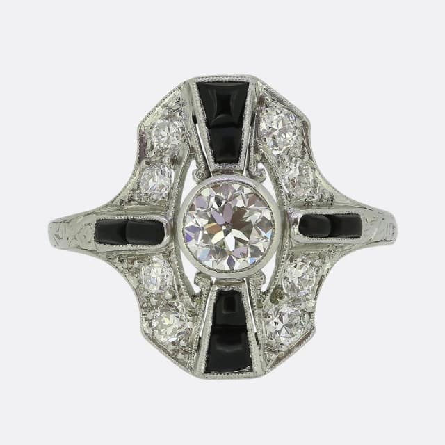 Tiffany & Co. Onyx and Diamond Ring from The Vintage Jeweller, photo 1 of 1