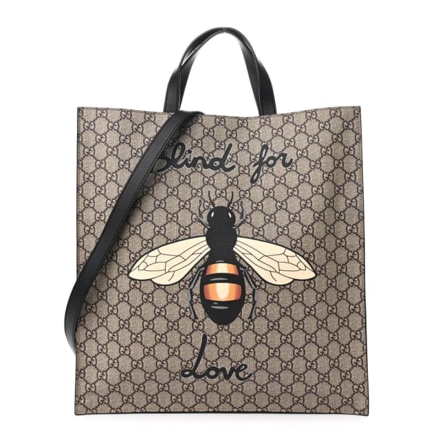 Gucci GG Supreme Bee Print Tote Coated Canvas Bag - Beige in Beige Coated canvas from H&T, photo 1 of 1