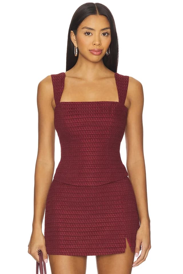 Amanda Uprichard Ceronne Top in Russet, image 1 of 1 from REVOLVE (Canada)