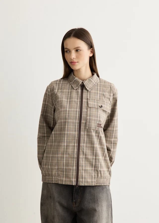 Baum und Pferdgarten Beline Jacket in Brown Mini Check, image 1 of 1 from Incu