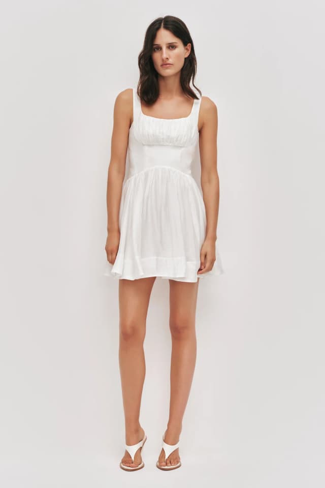 AJE Mist Mini Dress in IVORY, image 1 of 1 from Aje