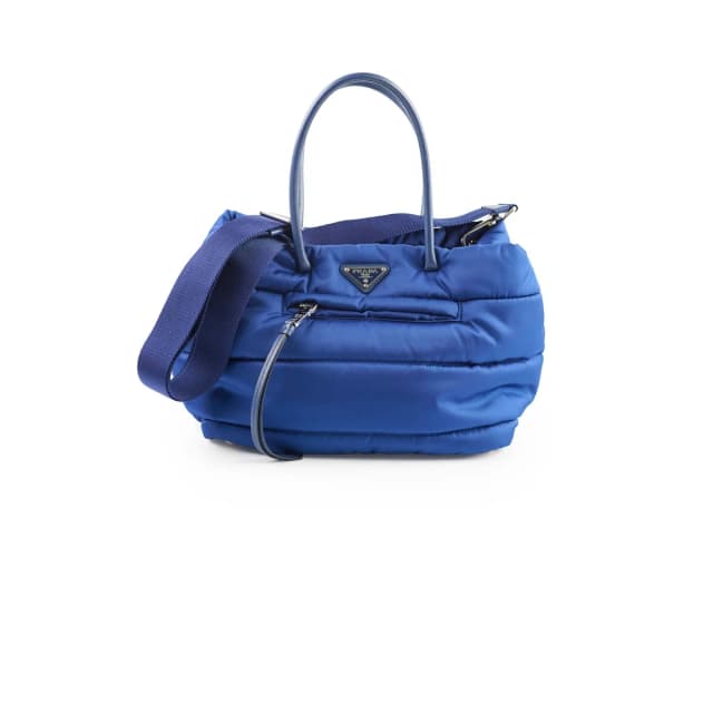 Prada Tessuto Blue Bomber Tote in Blue Nylon from The Purse Affair, photo 1 of 1