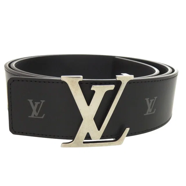 LV Initial Reversible Leather Black Belt in Black Leather from The Reluxe, photo 1 of 1