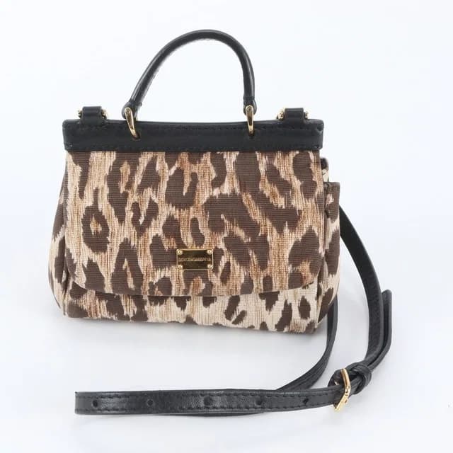 D&G Sicily Leopard Leather 2-Way Shoulder Bag in Leather from The Reluxe, photo 1 of 1